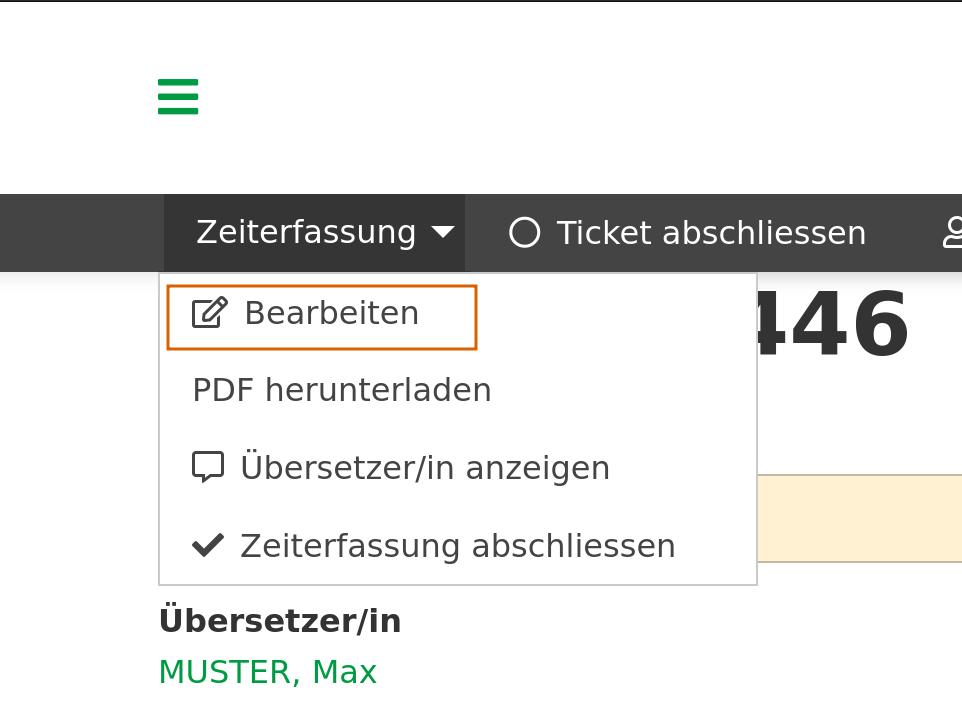 Zeiterfassung bearbeiten
